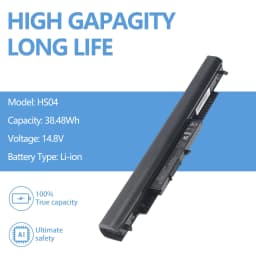 Oyomba HS04 Battery for HP 807957-001 807956-001 240 G4 245 G4 256 G4 Pavilion 14 15 14.8V 2800mAH Laptop Battery for PC