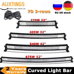 22" 32" 42" 52" 270W 405W 540W 675W Curved LED Light Bar Offroad Led Bar Combo Beam 9v 30v For 4x4 4WD SUV ATV Boat Truck Cars