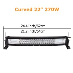 22" 32" 42" 52" 270W 405W 540W 675W Curved LED Light Bar Offroad Led Bar Combo Beam 9v 30v For 4x4 4WD SUV ATV Boat Truck Cars