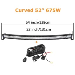 22" 32" 42" 52" 270W 405W 540W 675W Curved LED Light Bar Offroad Led Bar Combo Beam 9v 30v For 4x4 4WD SUV ATV Boat Truck Cars