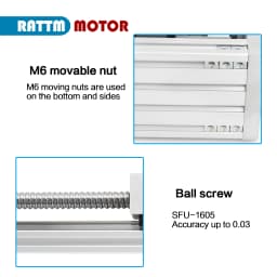 【EU Stock】ZBX80 80mm-600mm Effective Stroke Ballscrew 1605 CNC Linear Rail Guide Motion Table Z Axis+ Nema23 Step Motor