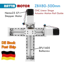 【EU Stock】ZBX80 80mm-600mm Effective Stroke Ballscrew 1605 CNC Linear Rail Guide Motion Table Z Axis+ Nema23 Step Motor