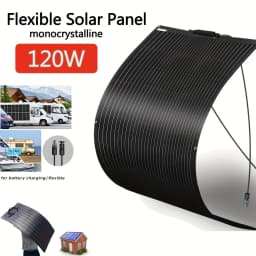 120W Flexible Solar Panel 18V OR Glass Solar Battery Charger Monocrystalline Cell Power Generator for 12V Battery RV camping Car