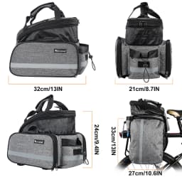 WEST BIKING Bicycle Pannier Bags Waterproof Large Capacity Bike Trunk Bag 3 in 1 MTB Road Cycling Luggage Carrier Rear Seat Bags