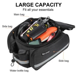 WEST BIKING Bicycle Pannier Bags Waterproof Large Capacity Bike Trunk Bag 3 in 1 MTB Road Cycling Luggage Carrier Rear Seat Bags
