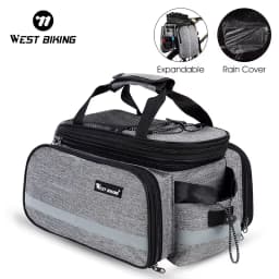WEST BIKING Bicycle Pannier Bags Waterproof Large Capacity Bike Trunk Bag 3 in 1 MTB Road Cycling Luggage Carrier Rear Seat Bags