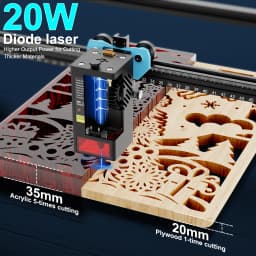 Twotrees TTS-20W MAX Laser Engraver Y-axis Dual Motor Design Laser Engraving Cutting Machine Support Wifi Large Size 600x600mm