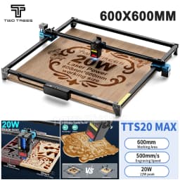 Twotrees TTS-20W MAX Laser Engraver Y-axis Dual Motor Design Laser Engraving Cutting Machine Support Wifi Large Size 600x600mm