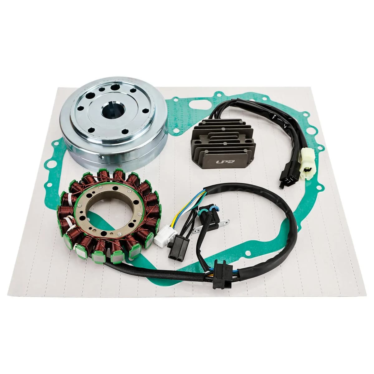 Artudatech Flywheel Rotor + Stator + Regulator + Gasket For Arctic Cat 400 Manual 2003-2008
