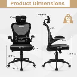 GOFLAME Ergonomic Mesh Office Chair Height Adjustable Computer Desk Chair