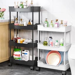 3/4 Tier Mobile Kitchen Organizer Cart With Wheels Rolling Cart Storage Shelf Trolley Bathroom Storage Rack Bar Cart