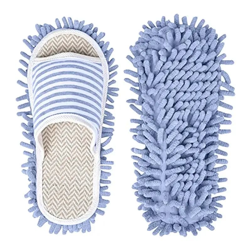 Labor-saving Washable Mop Slippers For Floor Cleaning Detachable Microfiber Slipper Dusting Mop Floor Dust Hair Mopping Slipper