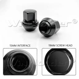 20X Car Alloy Wheel Nuts MK1 MK2 MK3 X 1.5 19mm Hex For Ford Fiesta Bolt Lug Kit 19mm Socket size 30mm Thread Length