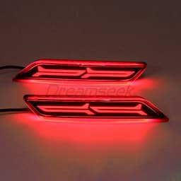 LED Reflector Rear Bumper Tail Light for Honda City 2017 2018 2019 Driving Brake Lamp with Dynamic Turn Signal FJ Shape Red Lens