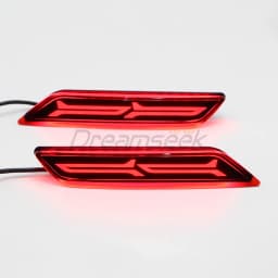 LED Reflector Rear Bumper Tail Light for Honda City 2017 2018 2019 Driving Brake Lamp with Dynamic Turn Signal FJ Shape Red Lens
