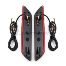 LED Reflector Rear Bumper Tail Light for Honda City 2017 2018 2019 Driving Brake Lamp with Dynamic Turn Signal FJ Shape Red Lens