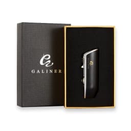 GALINER Metal Cigar Lighter Windproof Portable Butane Gas 3 Torch Jet Lighters Cigar Tool With Cigar Punch