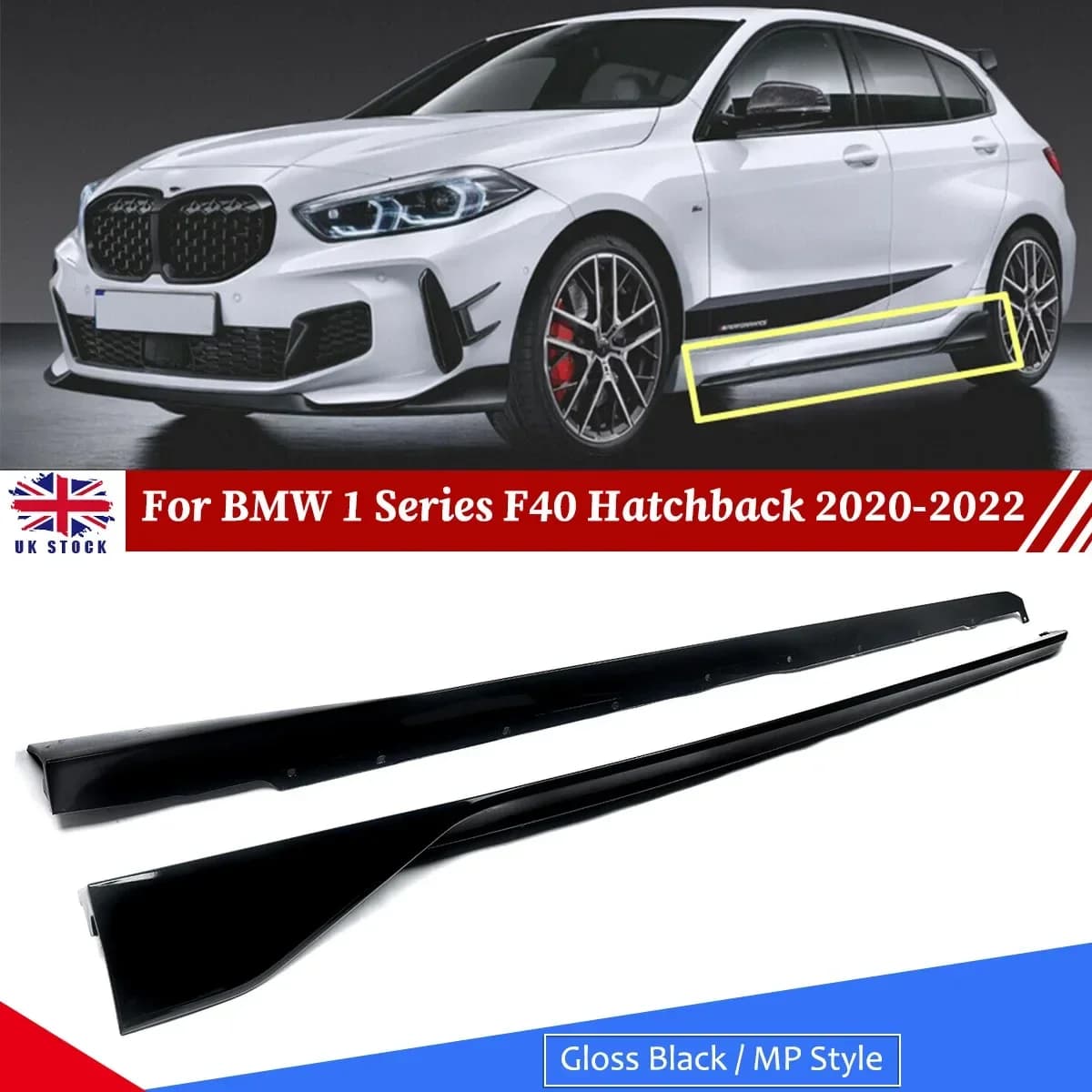 For BMW 1 Series F40 Hatchback 2020 2021 2022 Side Skirts Extension 120d 116d 118d M135i 128ti Side Bumper Bodykit Magickit