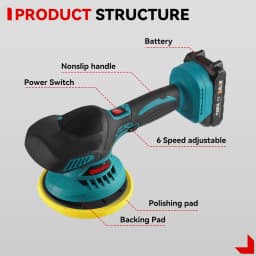 Cordless Electric Car Polisher 7000rpm Auto Car Polisher 6 Gear Polishing Waxing Rotary Power Tool For Makita 18V Battery Pin