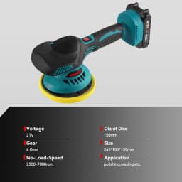 Cordless Electric Car Polisher 7000rpm Auto Car Polisher 6 Gear Polishing Waxing Rotary Power Tool For Makita 18V Battery Pin