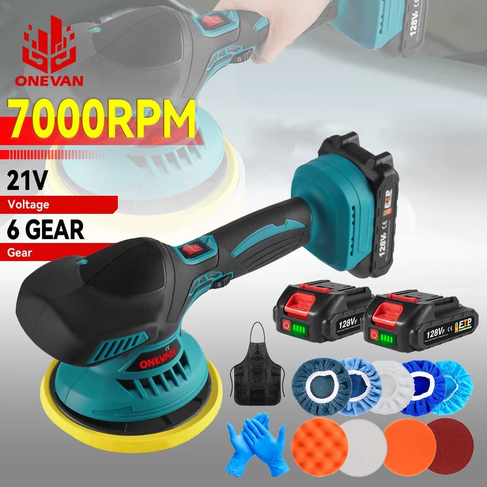 Cordless Electric Car Polisher 7000rpm Auto Car Polisher 6 Gear Polishing Waxing Rotary Power Tool For Makita 18V Battery Pin