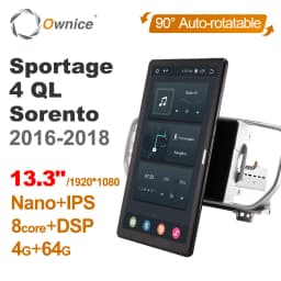 1920*1080 PX6 Android 10.0 for Kia Sportage 4 QL Sorento 2016 - 2018 Car Radio Auto Multimedia head Unit 13.3" IPS Rotatable