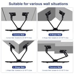 Swivel Tilts Corner TV Wall Mount for 32-65 inch LCD LED Plasma Flat Screen