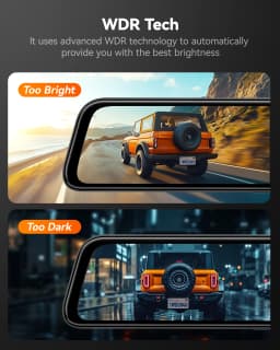 WOLFBOX G840S 12"IPS Dash Camera 4K Rearview Dash Cam GPS Video Recorder Night Vision HD Dual Cameras Car Dvr Parking Monitor