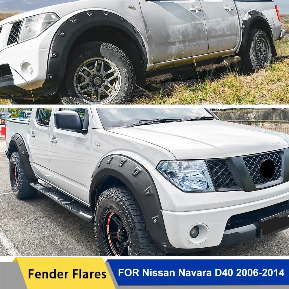 Pocket Style Fender Flares For Nissan Navara D40 2006 2007 2008 2009 2010 2011 2012 2013 2014 Wheel Arch 4X4 Car Accessories
