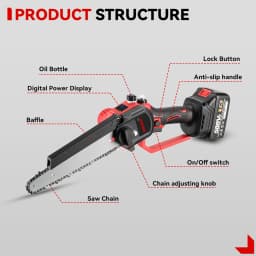 ONEVAN 8 Inch Brushless Electric Saw Auto Oiler Cordless Handheld Garden Wood Pruning Chainsaw Tool For Makita 18V Battery Pin