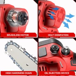 ONEVAN 8 Inch Brushless Electric Saw Auto Oiler Cordless Handheld Garden Wood Pruning Chainsaw Tool For Makita 18V Battery Pin