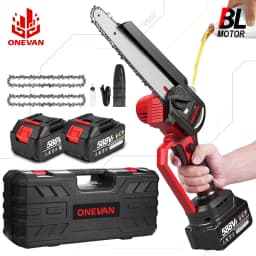 ONEVAN 8 Inch Brushless Electric Saw Auto Oiler Cordless Handheld Garden Wood Pruning Chainsaw Tool For Makita 18V Battery Pin