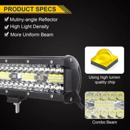 8D 9 - 23in 180W-480W Off Road LED Light Bar with 2x60W Work Light Wire Kit 12V 24V Led Bar for Car Jeep Truck 4x4 ATV Boat