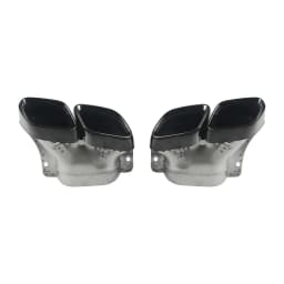 Rear Bumper Diffuser + Exhaust Tips Black For Mercedes W205 C300 Sedan 2015+ AMG