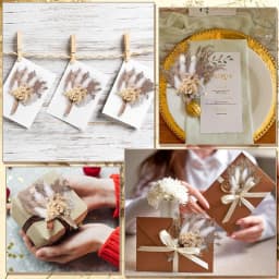 Mini Dried Flower Bouquet Set of 6 Boho Wedding Decor Boutonniere for Men Table Centerpieces Dry Pampas Grass Birthday Decor