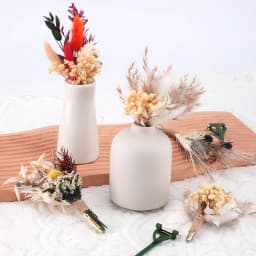 Mini Dried Flower Bouquet Set of 6 Boho Wedding Decor Boutonniere for Men Table Centerpieces Dry Pampas Grass Birthday Decor
