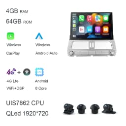 QLED 1920*720 Carplay 12.3" Android 13.0 8GB+128GB Car radio GPS WIFI multimedia For Toyota Land Cruiser Prado 150 2018 - 2022