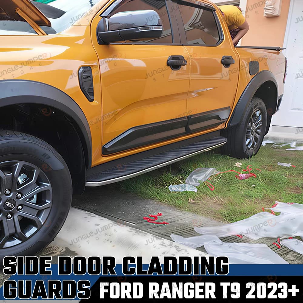 Side Door Cover Body Cladding For Ford Ranger Next-Gen T9 2023+Double Cab Protector Cover Trim Wildtrak XLT XLS Car Accessories