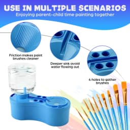 Paint Brush Cleaner Painting Supplies With Drainage And Brush Holder Tool For Acrylic Watercolor Water-Based Coating Kid Gift