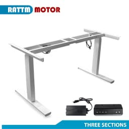 【EU Stock】RATTM MOTOR Two Foot Dual Motor Electric Height Adjustable Lifting Table Sit/Standing Desk Frame White/Black