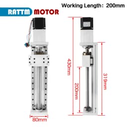 ZBX80 CNC Linear Guide Actuator Stage Rail Motion Slide Table & SFU1605 Ball screw 200mm / 400mm Travel
