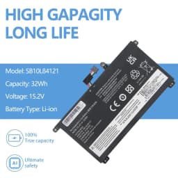 Oyomba 01AV493 Laptop Battery for Lenovo ThinkPad T570 T580 P51S P52S Series 00UR890 00UR892 SB10L84121 15.2V 32Wh 4Cell