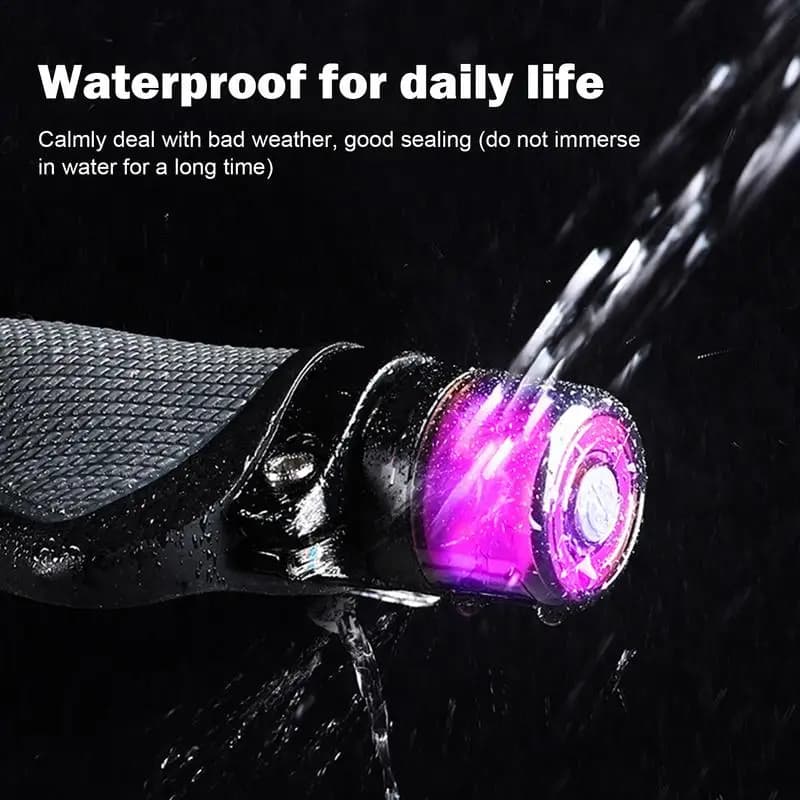 Scooter Handlebar Light Safety Road Cycling Light Rechargeable Easy Install Super Bright Waterproof LED Turn Signals Safety