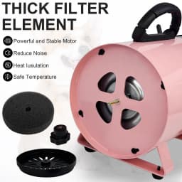 Dog Hair Dryer Professional 2800W Low Noise with 3 Nozzles & Extendable Hose Animal Fur Heater Hairdryer Grooming Blaster