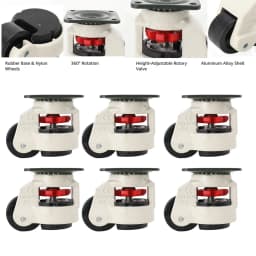 4pcs/Set Swivel Workbench Heavy Duty Machine Levelling Castors Wheels Total Load Capacity 1000kg