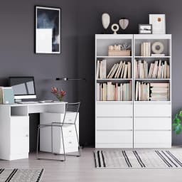 Getone Tall Bookcase, Living Room Bookshelf with 3 Drawers and 3 Shelves, Freestanding Storage Cupboard Display Cabinet 60x35x180cm White/Black/Oak