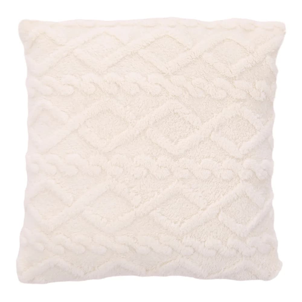 Plush Throw Pillow with Pillow Insert White 45cm x 45cm