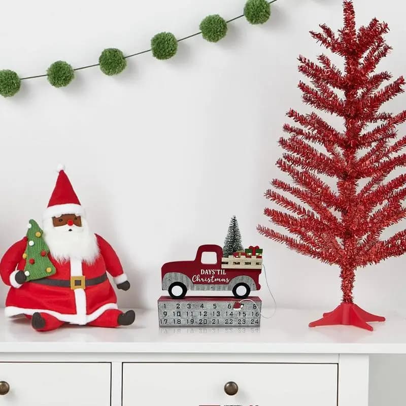 Wooden Calendar 24 Days Advent Calendar Table Sign Reusable Wooden Count Down Decoration Home Decor Table Centerpieces For Famil