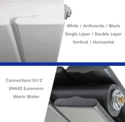 mcc direct Radiator Horizontal Vertical Designer Flat Panel Central Heating Radiator 600x1156mm Single