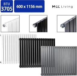 mcc direct Radiator Horizontal Vertical Designer Flat Panel Central Heating Radiator 600x1156mm Single
